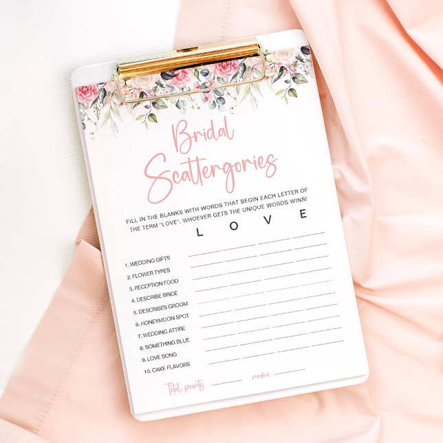 Carte de jeu de mariage floral rose (Créateur téléchargé)