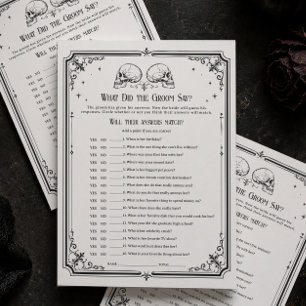 Carte de jeu de mariage gothique 'Qu'a-t-il dit'