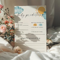 Carte de jeu de prédictions pour bébé pour la fête