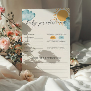 Carte de jeu de prédictions pour bébé pour la fête