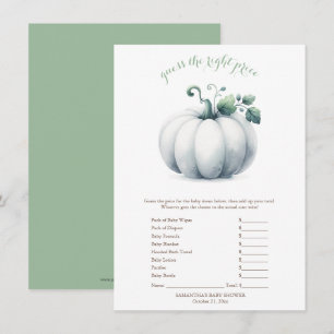 Carte de jeu de prix Citrouille blanc - Baby showe