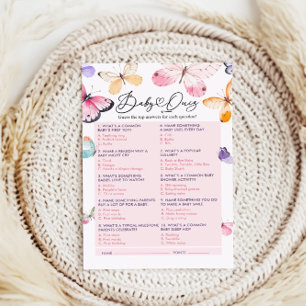 Carte de jeu de quiz de Baby Shower