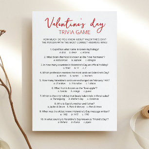 Carte de jeu de quiz de la Saint-Valentin avec rép