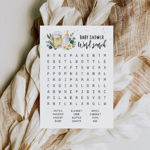 Carte de jeu de recherche de mots pour Baby Shower