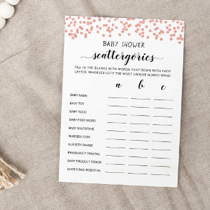 Carte de jeu de société Baby Shower Scattergories