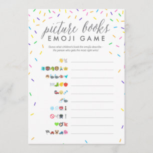 Carte de jeu d'Emoji de baby shower - livres