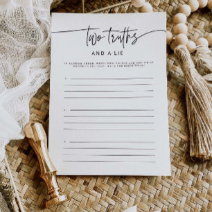 Carte de jeu Deux Vérité et un mensonge Fête des m