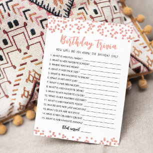 Carte de jeu Editable Birthday Trivia