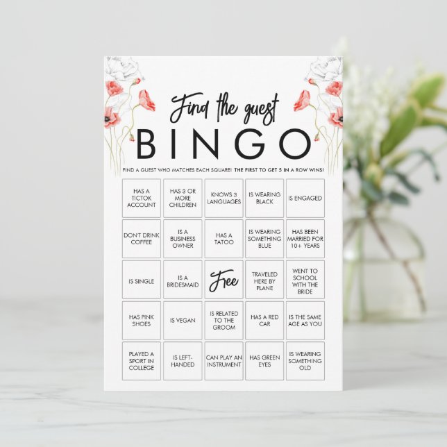Carte de jeu Elegable Fleur sauvage (Debout devant)