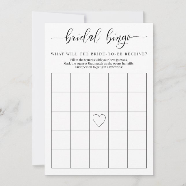 Carte de jeu Fête des mariées cadeau Bingo (Devant)