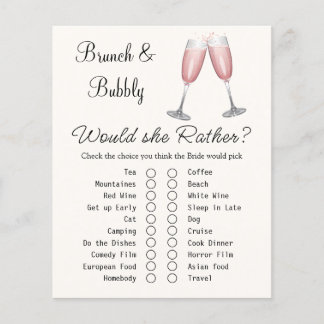 Carte de jeu Fête des mariées Champagne Rose