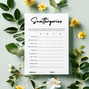 Carte de jeu Fête des mariées Scattergories Modern