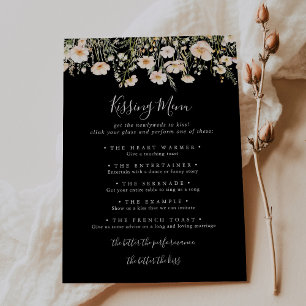 Carte de jeu fleur sauvage Black Mariage Kissing M