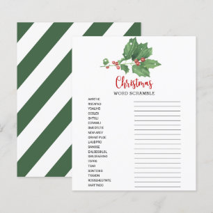 Carte de jeu Holly Wreath Word Scramble