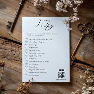 Carte de jeu minimaliste I Spy Mariage