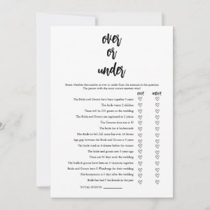 Carte de jeu minimaliste sur ou sous Fête des mari