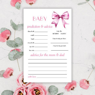 Carte de jeu Pink Bow Baby Prediction and Advice