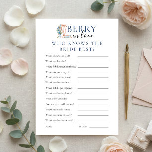 Carte de jeu pour Baby Shower 'Blueberry Who Knows