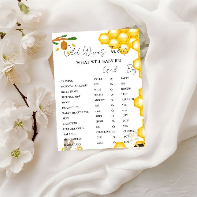 Carte de jeu pour Baby Shower Bumble Bee Old Wives (Créateur téléchargé)