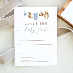 Carte de jeu pour Baby Shower de Nourriture pour B
