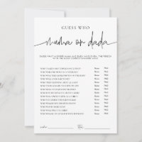 Carte de jeu pour Baby Shower EMERY Whimsi Maman o