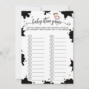 Carte de jeu pour bébé de Baby Shower Holy Cow