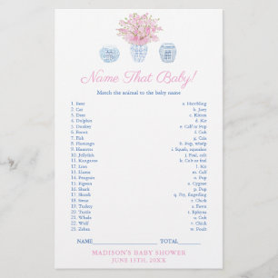 Carte de jeu pour la fête de bébé sur le thème de
