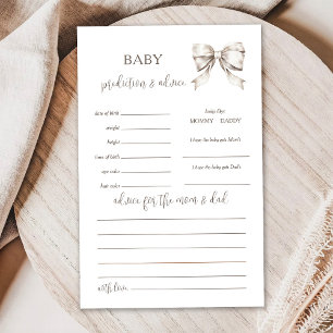 Carte de jeu prédiction et conseil pour bébé blanc