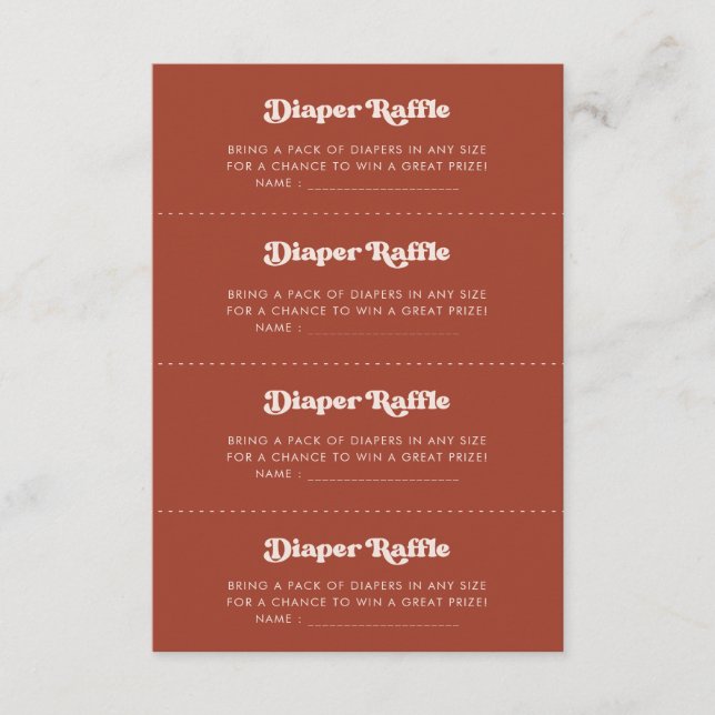 Carte de jeu Retro Stylish Terracotta Diaper Raffl (Devant)