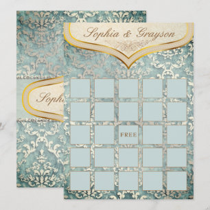 Carte de jeu Sage Green Glimmer Damask Fête des ma