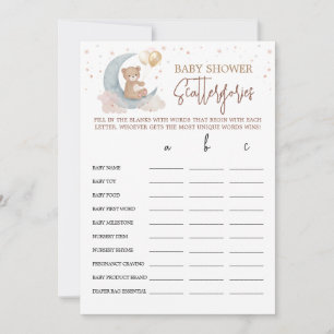 Carte de jeu Scattergories pour Baby Shower Over t