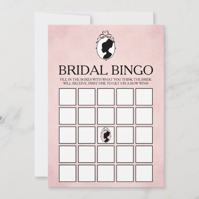 Carte de jeu Victorian Cameo Fête des mariées Bing (Devant)