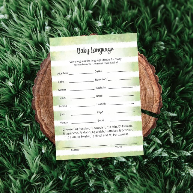 Carte de jeu White Bunny Green Baby Language (Créateur téléchargé)