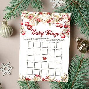 Carte de jeux de bingo pour baby shower de Noël fl