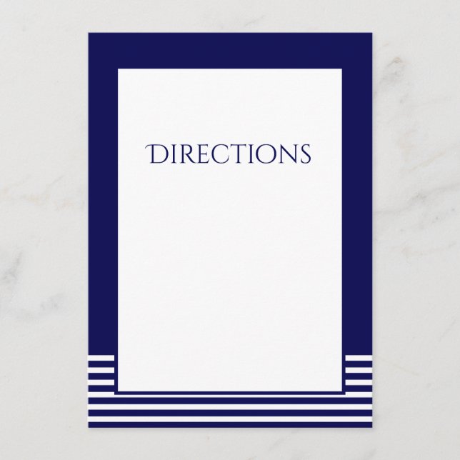 Carte de jointure rayée bleu marine et blanc - Fai (Devant)