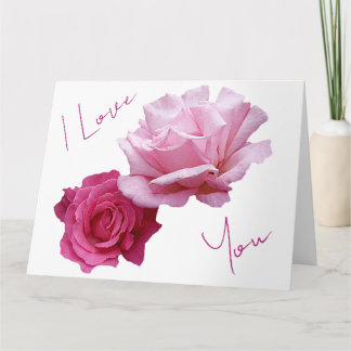 Carte De jolies roses roses Saint-Valentin amour floral 