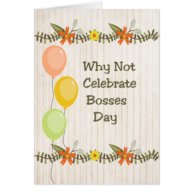 Carte de jour Bosses, Fleurs et Ballons (Devant)