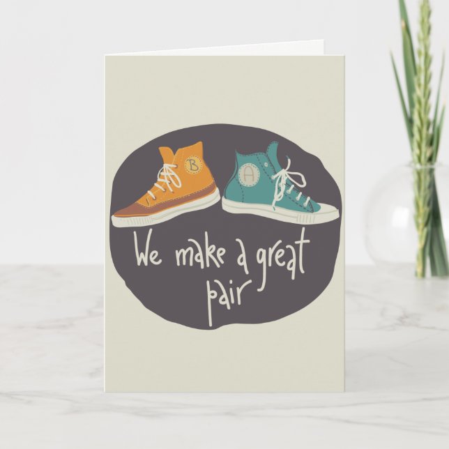 Carte de jour Converse initiale personnalisable (Devant)