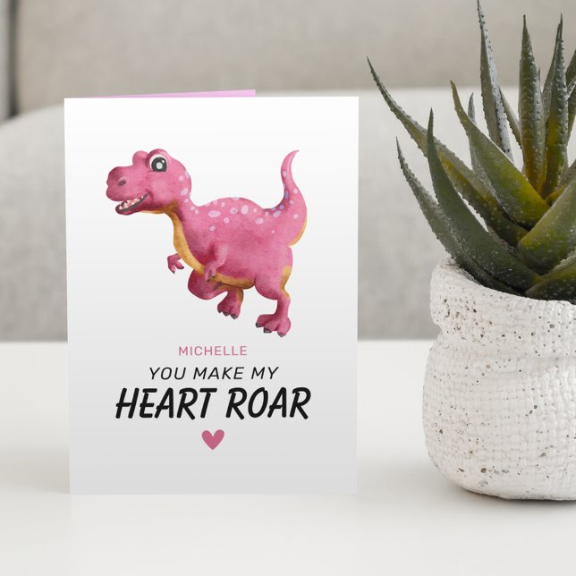 Carte de jour Cute Dinosaur Valentines (Créateur téléchargé)