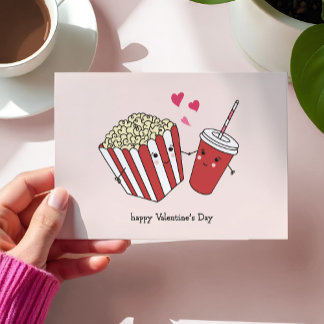 Carte De Jour Cute Valentines Popcorn Et Soda Desi