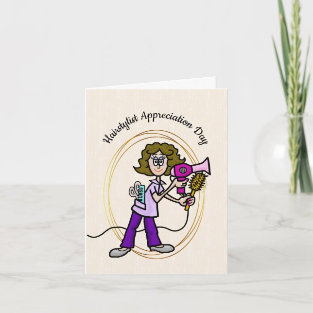 Carte de jour d'appréciation pour coiffeuse fémini (Devant)