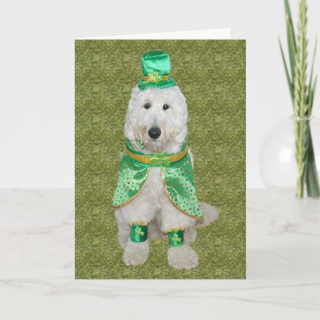 Carte de jour de Huey McGoldendoodle St Patrick (Devant)