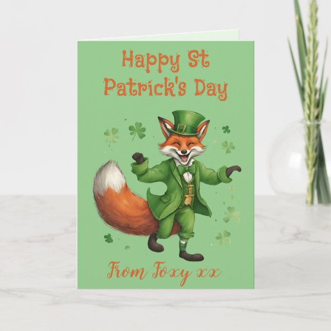 Carte de Jour de la Saint Patrick Red Fox irlandai (Devant)