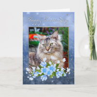 Carte de jour de l'infirmière, Maine Coon Chat, Fê