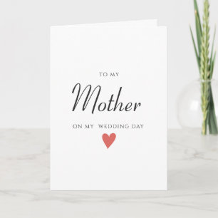 Carte de jour de mariage à la mère, carte de Maria