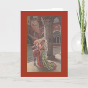 Carte de jour de mariage médiéval vintage