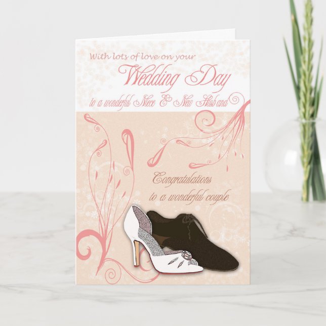 Carte de jour de mariage nièce avec amour (Devant)