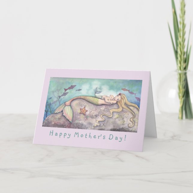 Carte de jour de sirène et de mère de bébé (Devant)