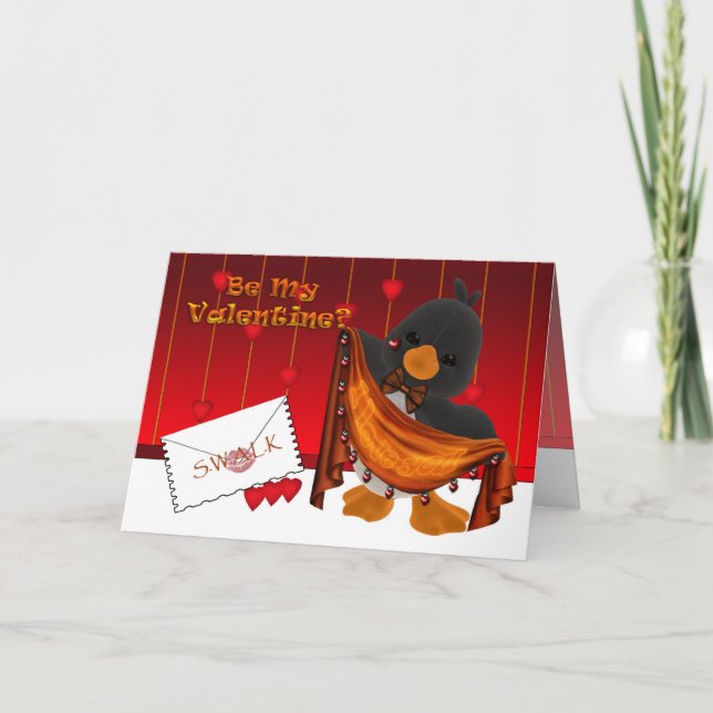 Carte de jour de St.Valentine, coeurs de pingouin (Devant)
