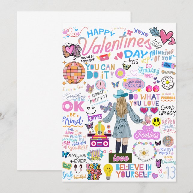 CARTE DE JOUR DE VALENTINE INSPIRÉE PAR SWIFT (Devant / Derrière)